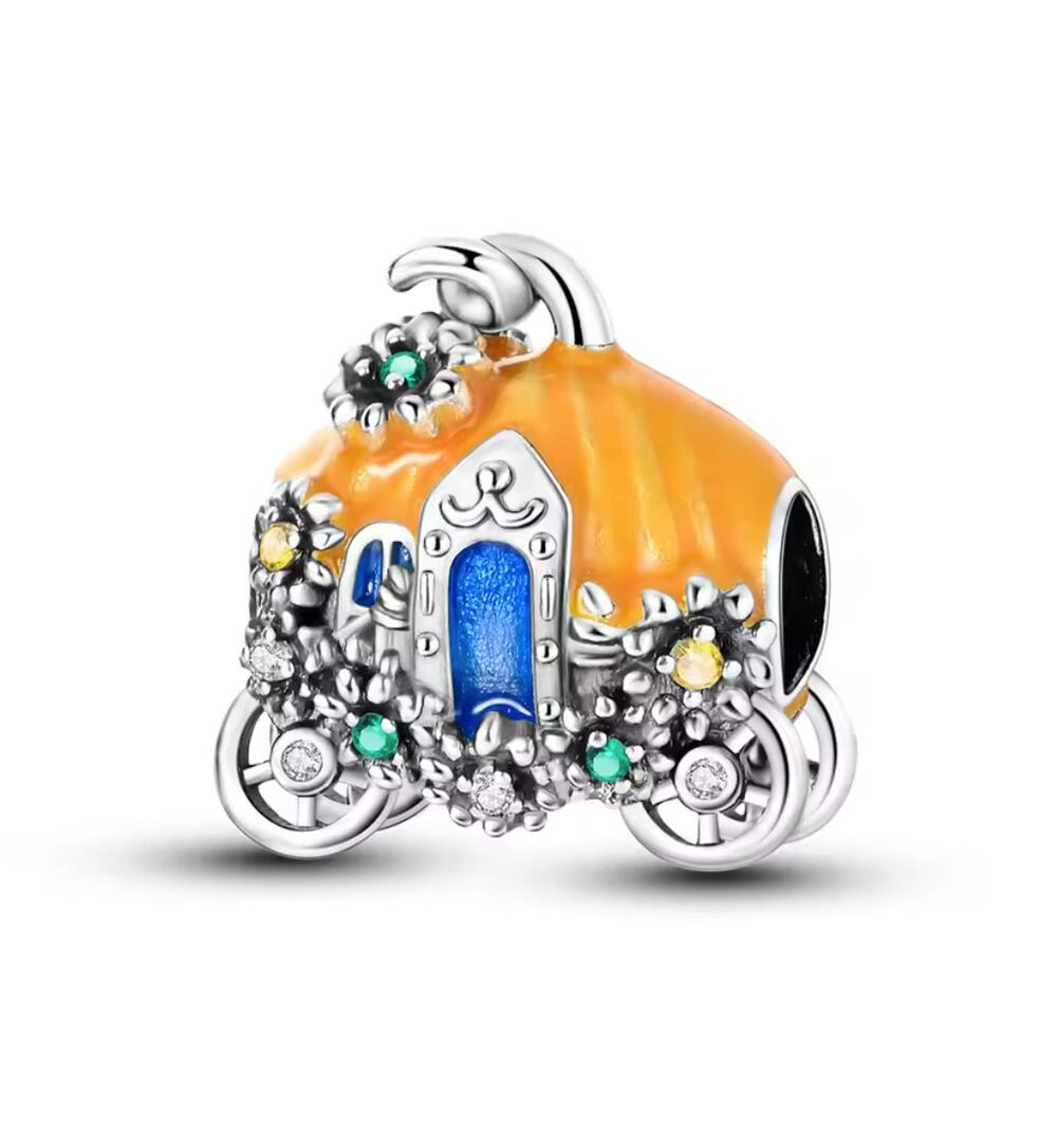 New Cinderella Pumpkin Carriage Bead Charm for European Style Bracelet